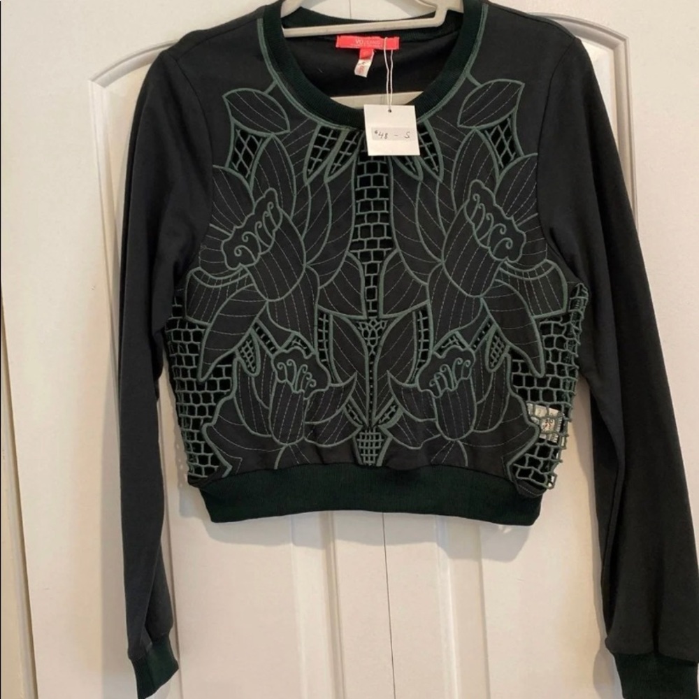 Boutique cut out floral sweatshirt
